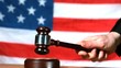 Judge calling order with gavel in american court
