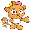 Vector: Tarsier Mascot the Left hand best gesture. Animal Character Desi Tarsier Mascot the Left hand best gesture. Animal Character Desi