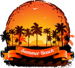 Summer holidays tropical sunset background
