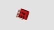 Red dice falling and bouncing