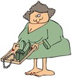 Woman at a security checkpoint
