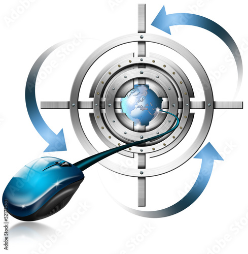 Illustration: Metal Target Mouse and Globe Metal Target Mouse and Globe