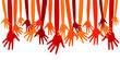 Many happy hands vector.