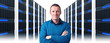 man in datacenter