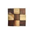 Puzzle in the form of wooden blocks on a white background
