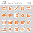 20 icons business orange set 2