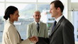 Video: Business people shaking hands in office Business people shaking hands in office