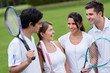 Foto: Happy group of tennis players Happy group of tennis players