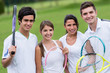 Photo : Group of tennis players Group of tennis players