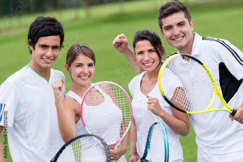 Photo: Tennis players celebrating Tennis players celebrating