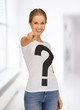 Photo: happy and smiling woman pointing her finger happy and smiling woman pointing her finger