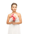 woman with bouquet of flowers