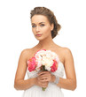 woman with bouquet of flowers