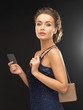 woman in evening dress