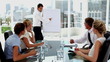 Businessman presenting something on a whiteboard