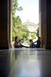 Students in university, group of young men and women talking