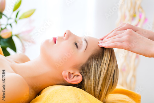 Photo: Wellness - woman getting head massage in Spa Wellness - woman getting head massage in Spa