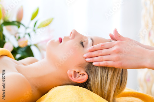 Photo: Wellness - woman getting head massage in Spa Wellness - woman getting head massage in Spa