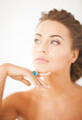 woman with one jewelry ring