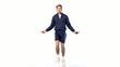 Video: Young man training with a skipping rope Young man training with a skipping rope