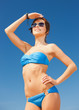 woman in bikini and sunglasses