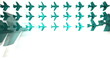 Blue airplanes appearing in a grid animation