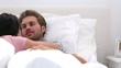 Couple chatting and cuddling