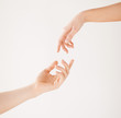 woman and man hands