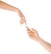 woman and man hands