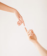 woman and man hands