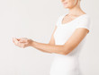 womans cupped hands