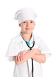 Smiling  little nurse with hands crossed