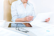 Businesswoman working with documents