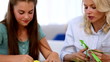 Video: Mother and daughter doing arts and crafts together Mother and daughter doing arts and crafts together