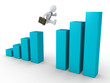 Businessman is jumping graph for better results