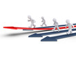 People race on arrows and one is rising