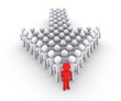 Illustration: People with leader in front form an arrow People with leader in front form an arrow