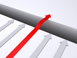 One arrow amongst others overcomes obstacle