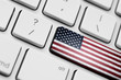 American flag on computer key