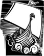 Vector: Viking Longship Sailing Viking Longship Sailing