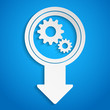 Vector: gears arrow gears arrow