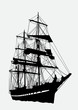 Detailed silhouette of old ship