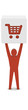 Man holding the shopping cart icon. Concept 3D illustration.