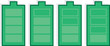Isolated battery icons in various states