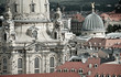 Closeuop on Frauenkirche and roofs of Dresden