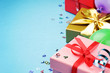 Photo: Colorful birthday gift boxes Colorful birthday gift boxes