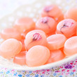 Homemade sweets with cherry blossom (Sakura), selective focus