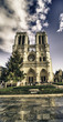 Colors of Notre Dame Cathedral in Paris, France
