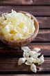 Raw gluten-free pasta, selective focus