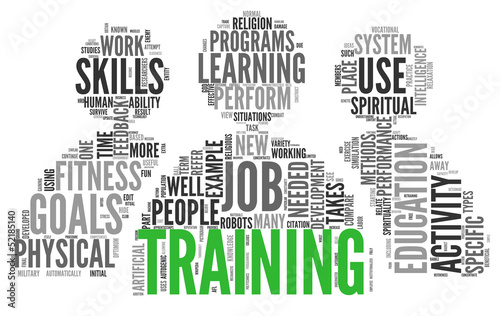 Illustration: Training and education related words concept Training and education related words concept